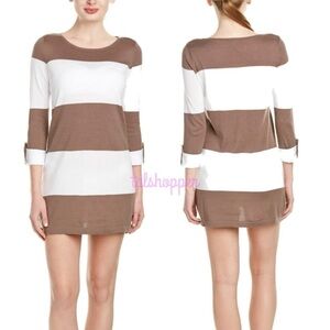 Tommy Bahama Women’s Striped BEACH SWEATER-HORT DRESS Brown White Size SP